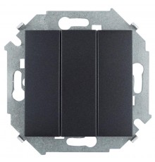 Simon 15 Графит Выключатель 3-кл, 10А 250В, винт. зажим  1591391-038  Simon