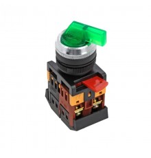 Переключатель ANLC-22 2P зеленый с подсветкой 220В NO+NC EKF PROxima  psw-anlc-2p-g-220  EKF