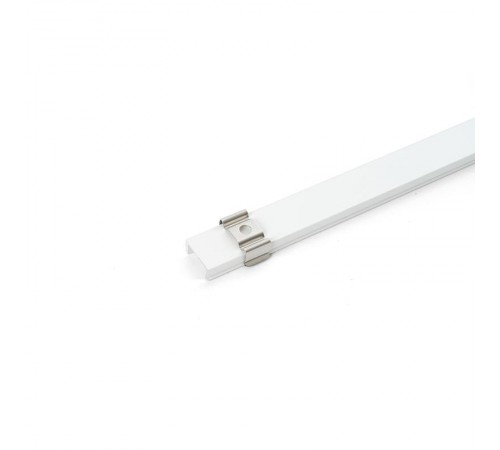 Профиль алюминиевый "накладной", белый, CAB262 с матовым экраном, 2 заглушками, 4 крепежами в комплекте  10374  FERON