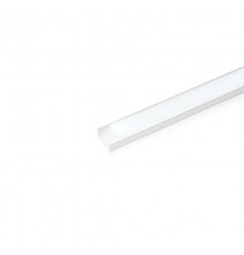 Профиль алюминиевый "накладной", белый, CAB262 с матовым экраном, 2 заглушками, 4 крепежами в комплекте  10374  FERON