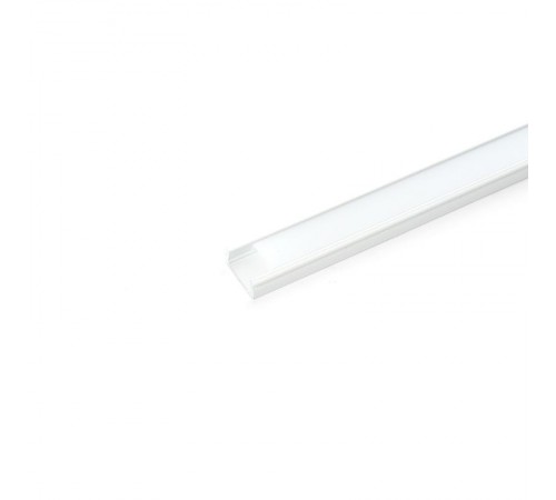 Профиль алюминиевый "накладной", белый, CAB262 с матовым экраном, 2 заглушками, 4 крепежами в комплекте  10374  FERON