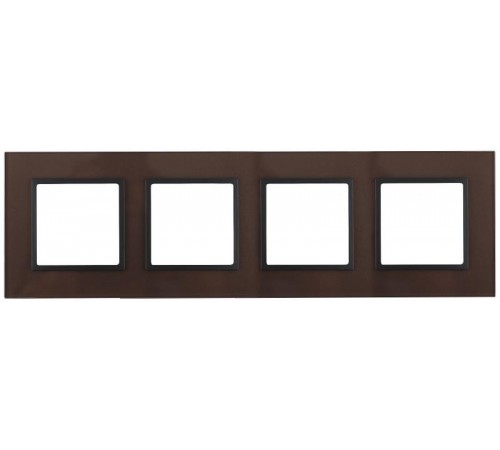 14-5104-13 Рамка на 4 поста, стекло, Эра Elegance, бронза+антр  Б0034529  ЭРА