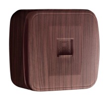 Розетка Phone 1-местная ОП Минск тёмное дерево EKF  EGT01-034-40  EKF
