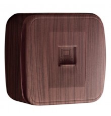 Розетка Phone 1-местная ОП Минск тёмное дерево EKF  EGT01-034-40  EKF