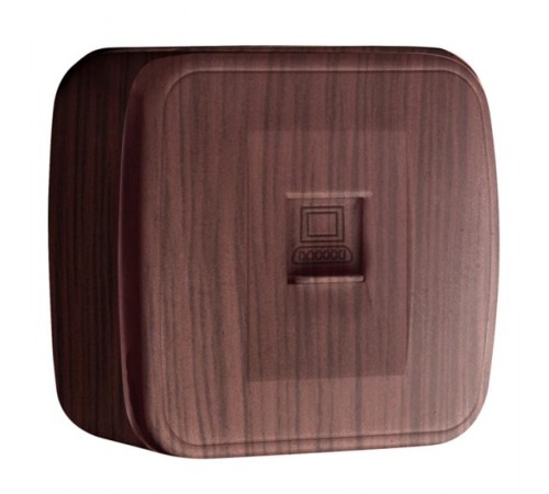 Розетка Phone 1-местная ОП Минск тёмное дерево EKF  EGT01-034-40  EKF