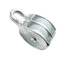 Блок для троса двойной оцинк. (нейлон.шкив) 50мм (1 шт) - ярлык ( 0,265 кг)  112733  Tech-KREP