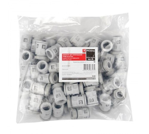 Коннектор для гофрированной трубы (16мм.) (50шт.) Plast EKFPROxima  kn-t-16  EKF
