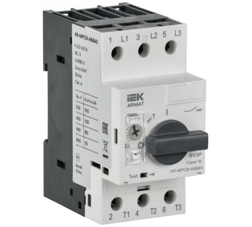 ARMAT Автоматический выключатель защиты двигателя A6 GV2P 2,5-4А  AR-MPCB-A6B40  IEK