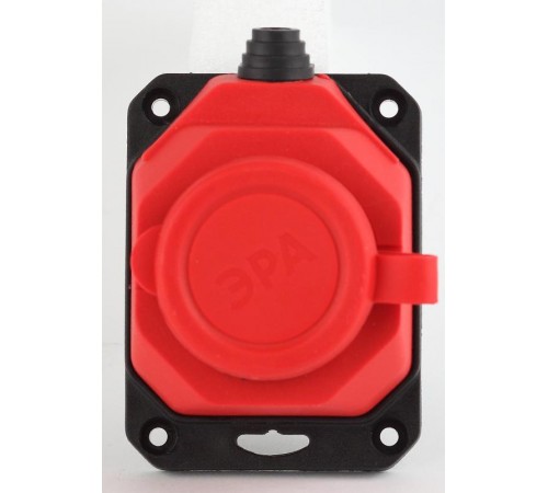 K-1e-RED-IP44 ЭРА Колодка каучуковая с/з 1гн 16A IP44 красная  Б0044550  ЭРА