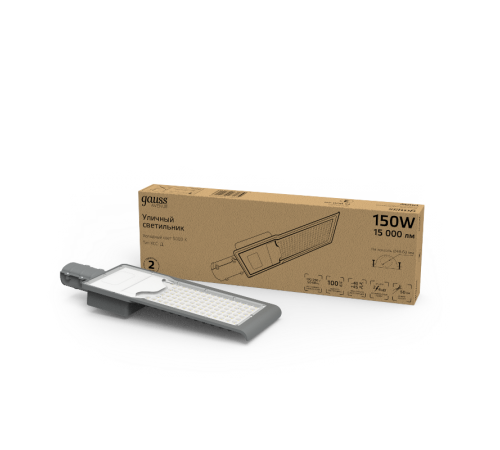 Светильник Уличный  LED Avenue IP65 546*170*67 150W 15000lm 5000K 190-250V КСС "Д" 1/5  629536305  Gauss