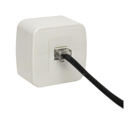 Минск Розетка Phone 1-местная ОП белая EKF Basic  EGT01-034-10  EKF