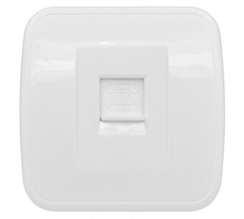 Минск Розетка Phone 1-местная ОП белая EKF Basic  EGT01-034-10  EKF
