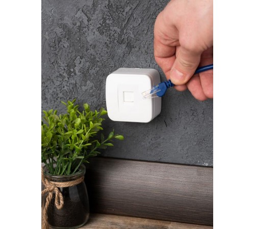 Минск Розетка Phone 1-местная ОП белая EKF Basic  EGT01-034-10  EKF