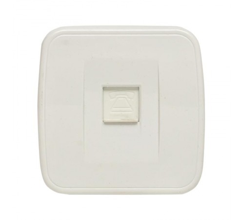 Минск Розетка Phone 1-местная ОП белая EKF Basic  EGT01-034-10  EKF