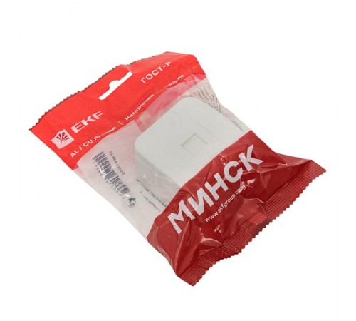 Минск Розетка Phone 1-местная ОП белая EKF Basic  EGT01-034-10  EKF
