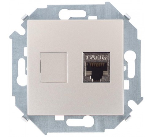 Simon 15 Шампань Розетка компьютерная RJ45 кат.6а (АМР, FTP)  1591563-034  Simon