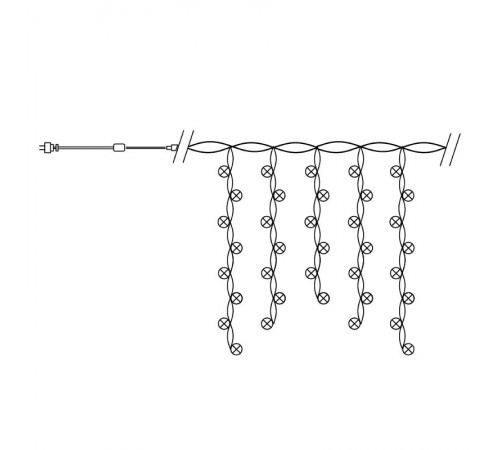 Гирлянда - бахрома CL23  240 диодов  2700K, эффект стробов, IP44 5,3м*1,5м + 3м  32351  FERON