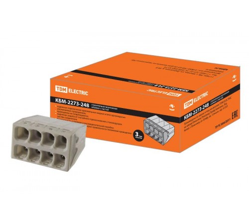 Строительно-монтажная клемма КБМ-2273-248 (2,5мм2) с пастой  SQ0517-0117  TDM