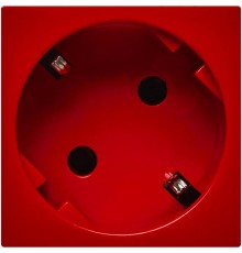 Розетка с заземлением, винтовые зажимы - без шторок 16А 250В - 45°- 2 модуля - красный  4525051  Daccord