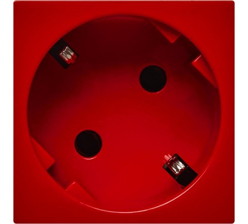 Розетка с заземлением, винтовые зажимы - без шторок 16А 250В - 45°- 2 модуля - красный  4525051  Daccord