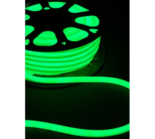 Гибкий неон круглый SMD2835-120 LED/м-220 В-6,5 Вт/м-IP67-зелёный (25м)  SQ0331-1523  TDM