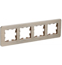BRITE Рамка 4-ая РУ-4-1-Бр металл шампань RE AL  BR-M42-M-21-K37  IEK
