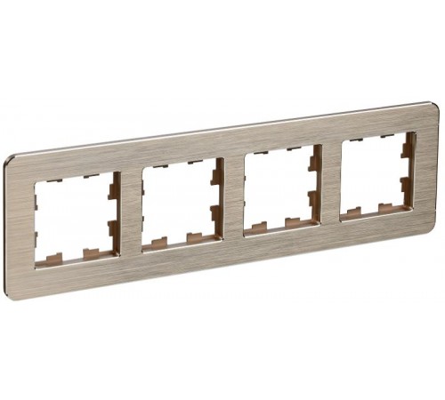 BRITE Рамка 4-ая РУ-4-1-Бр металл шампань RE AL  BR-M42-M-21-K37  IEK