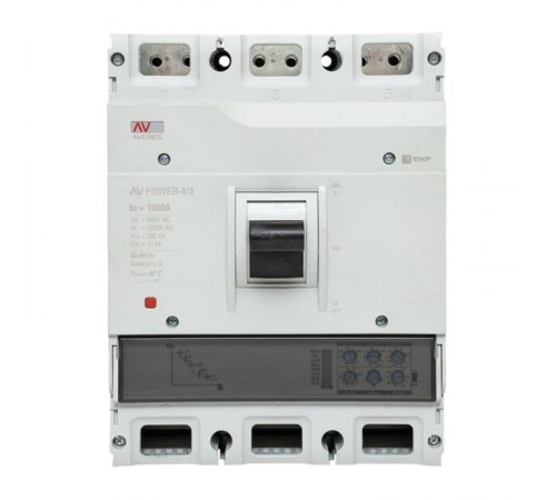 Выключатель автоматический AV POWER-4/3 1000А 100kA ETU2.0 AVERES  mccb-43-1000H-2.0-av  EKF