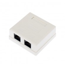 Рoзетка компьютерная внешняя, 2-порта RJ-45 (8P8C), UTP неэкранированная, категория 6,  03-0136  REXANT