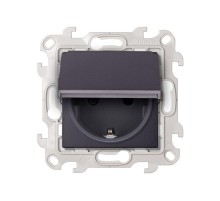 Simon 24 Графит Розетка 2К+З Schuko IP44  2450448-038  Simon