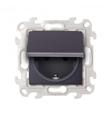 Simon 24 Графит Розетка 2К+З Schuko IP44  2450448-038  Simon