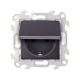Simon 24 Графит Розетка 2К+З Schuko IP44  2450448-038  Simon