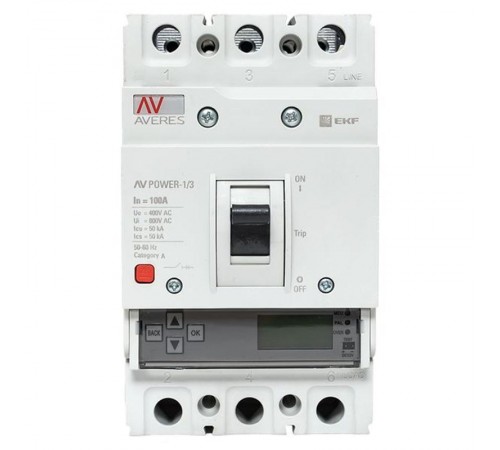Выключатель автоматический AV POWER-1/3 100А 50kA ETU6.0  mccb-13-100-6.0-av  EKF
