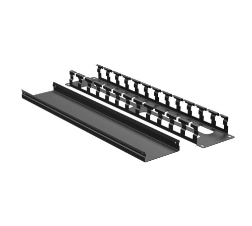 Кабельный органайзер с крышкой и отверстиями 2U, глубина 40 мм, для 19" IT-корпусов ДКС серии STI/CQE, RAL9005  R5CPF1942HEB  DKC