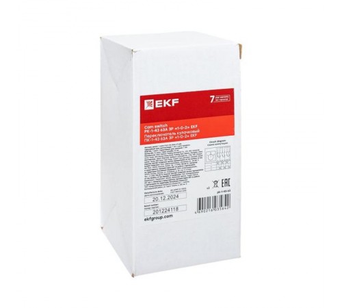 Переключатель кулачковый ПК-1-43 63А 3P "1-0-2" EKF PROxima  pk-1-43-63  EKF