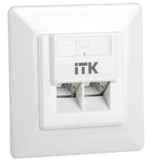Внутренняя инф. розетка RJ45 кат. 5Е FTP 2 порта  CS2-1C5EF-2-1  ITK