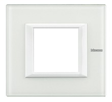 Axolute декоративные накладки прямоугольной формы, Белый, цвет белое стекло, на 2 модуля  HA4802VBB  Legrand