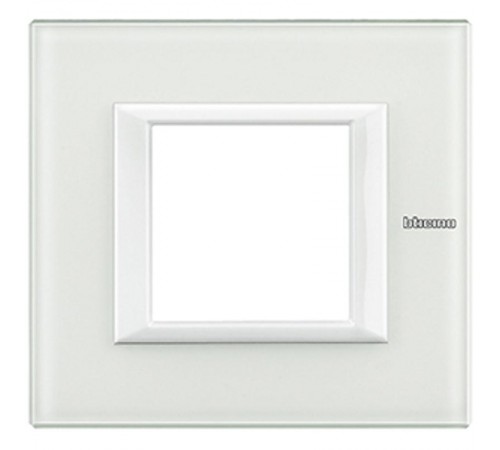 Axolute декоративные накладки прямоугольной формы, Белый, цвет белое стекло, на 2 модуля  HA4802VBB  Legrand