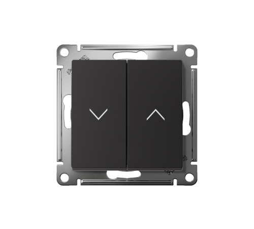 ATLASDESIGN 2-клавишный ВЫКЛЮЧАТЕЛЬ ДЛЯ ЖАЛЮЗИ, 2х сх.4, 10А, мех., КАРБОН  ATN001019  Systeme Electric