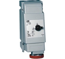 Розетка для тяжелых условий с выключателем и механической блокировкой 3125MVS6WH, 125A, 3P+E, IP67, 6ч  2CMA162742R1000  ABB