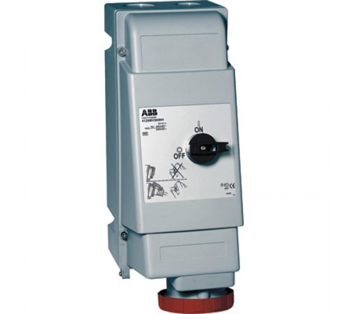 Розетка для тяжелых условий с выключателем и механической блокировкой 3125MVS6WH, 125A, 3P+E, IP67, 6ч  2CMA162742R1000  ABB