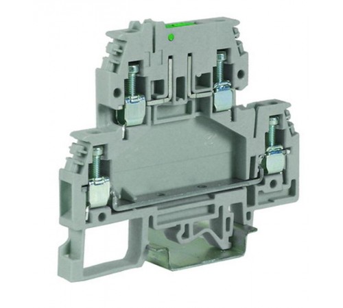 DSFA.4/L12, зажим с 2 уровнями, верхний под предохранитель 4 кв.мм бежевый, с микросхемой LED 12 В  ZDA112  DKC