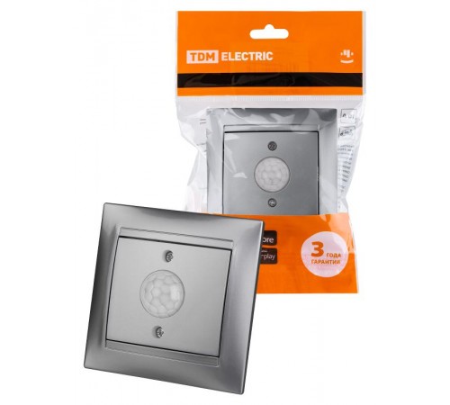 Выключатель с датчиком движения 1А серебр.металлик "Лама"   SQ1815-0248  TDM