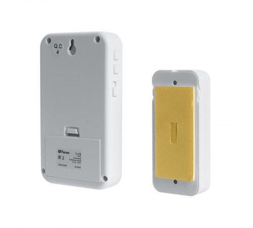 Звонок электрический дверной, (18 мелодий), белый, E-379  41435  FERON