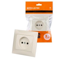 Розетка 2П 10А 250В сл. кость "Лама"  SQ1815-0122  TDM