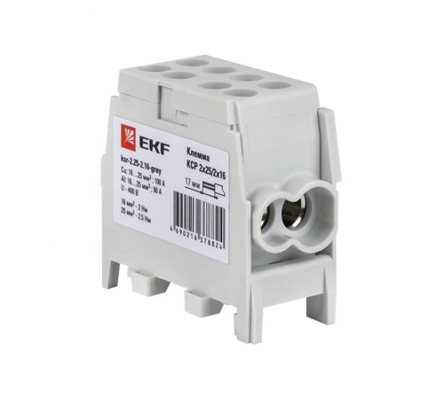 Клемма распределительная КСР с двойным винтом 2x25/2x16 серая  ksr-2.25-2.16-grey  EKF