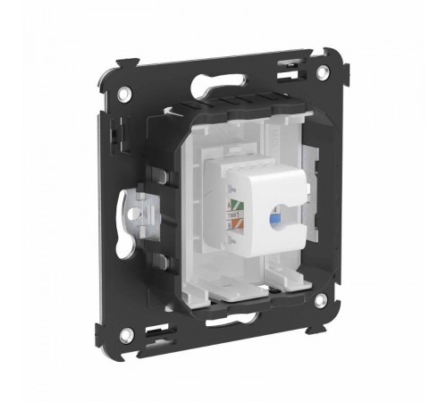 Телефонная розетка RJ-12 без шторки в стену одинарная, "Avanti", "Белое облако"  4400613  DKC