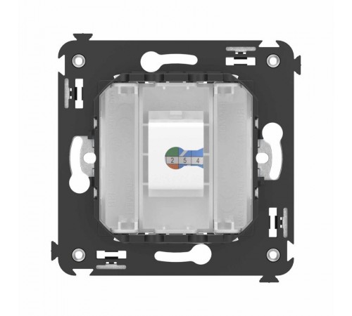 Телефонная розетка RJ-12 без шторки в стену одинарная, "Avanti", "Белое облако"  4400613  DKC