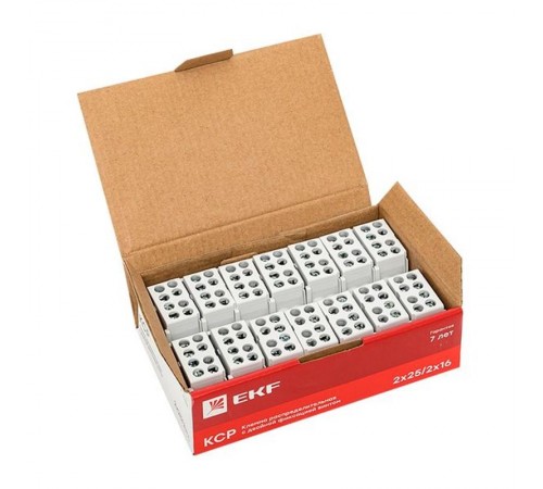 Клемма распределительная КСР с двойным винтом 2x25/2x16 серая  ksr-2.25-2.16-grey  EKF