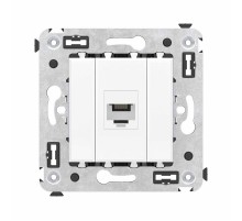 Телефонная розетка RJ-12 без шторки в стену одинарная, "Avanti", "Белое облако"  4400613  DKC